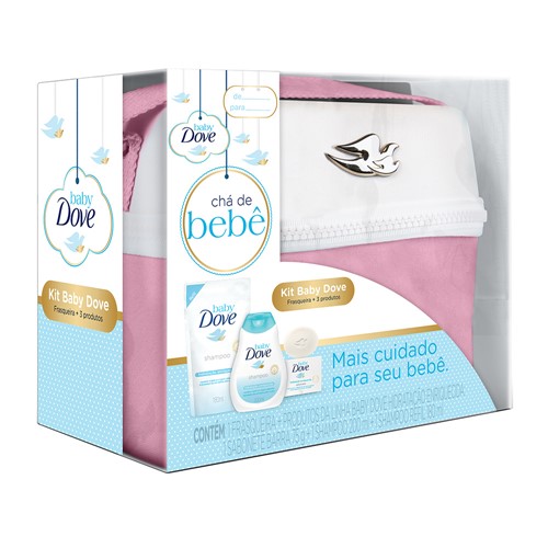 Kit Dove Baby Frasqueira Rosa + 3 Produtos