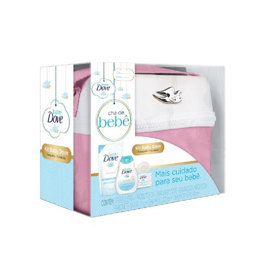 Kit Dove Baby Hidratação Enriquecida: Sabonete Barra 75g + Shampoo 200ml + Shampoo Refil 180ml