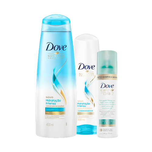 Kit Dove Nutrição Óleo Micelar Shampoo 400ml + Condicionador 200ml Ganhe Shampoo a Seco Dove Care On Day 75ml