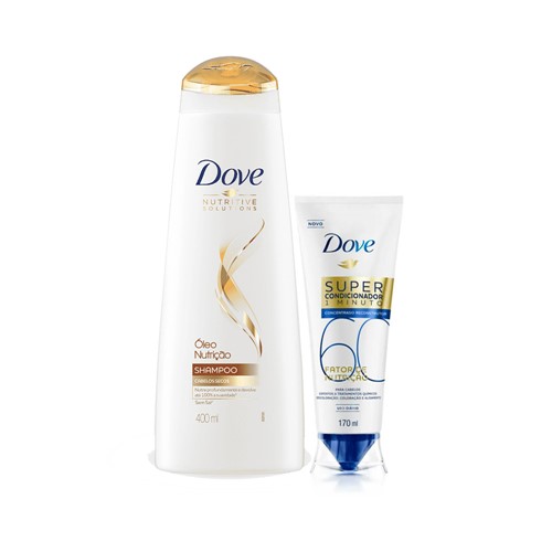 Kit Dove Shampoo Óleo de Nutrição 400ml + Super Condicionador Fator de Nutrição 60 170ml