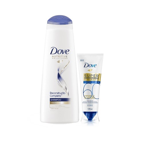 Kit Dove Shampoo Reconstrução 400ml + Super Condicionador Fator de Nutrição 60 170ml