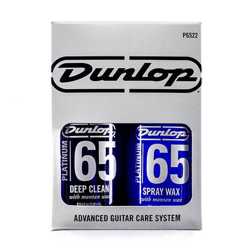 Kit Dunlop 65 Platinum Spray Wax, Deep Clean e Flanela