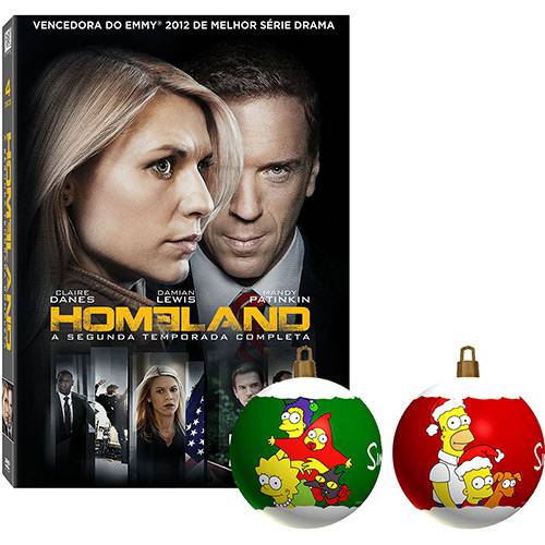 Kit DVD - Homeland 2ª Temporada (4 Discos) + Bola de Natal Personalizada Simpsons (duas Unidades)
