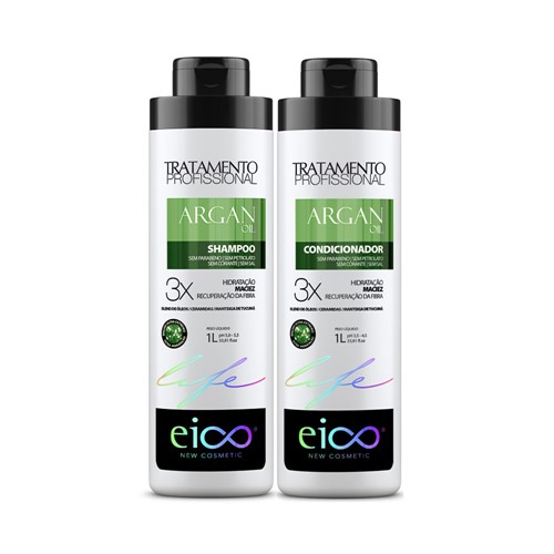 Kit Eico Life Argan Oil Shampoo + Condicionador - 1000ml