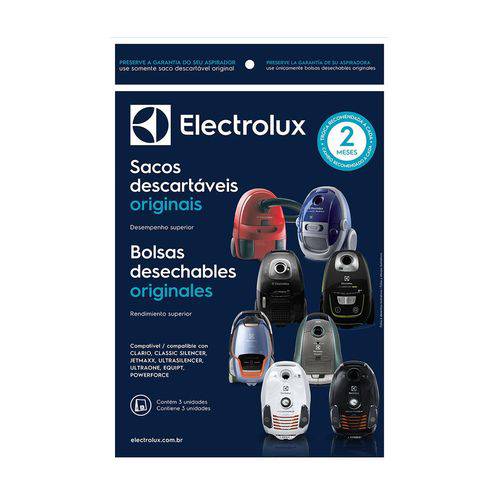 Kit Electrolux com 3 Sacos Descartáveis para Aspirador de Pó - 70035081