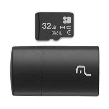 Kit 2 em 1 Leitor USB + Cartão de Memória de 32GB Classe 4 Multilaser - MC173 MC173