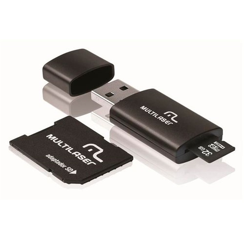 Kit 3 em 1 Pen Drive+Cartao de Memoria+Adaptador SD 32GB MC113 Multilaser