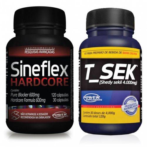 Kit Sineflex Hardcore 150 Cápsulas + T-sek 120g - Power Supplements