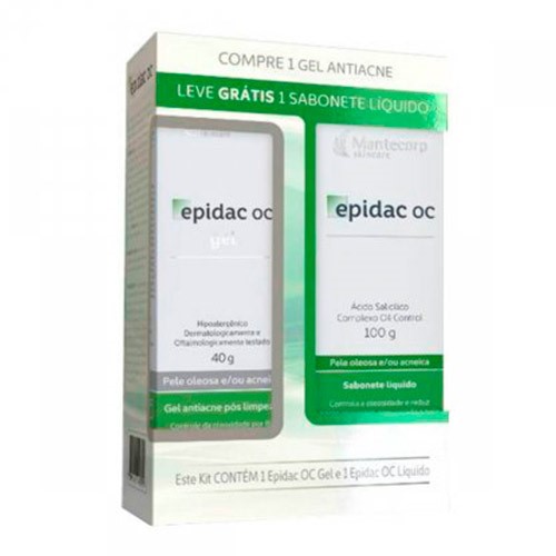 Kit Epidac Oc Sabonete Líquido Facial 100g + Gel Antiacne Pós-Limpeza 40g