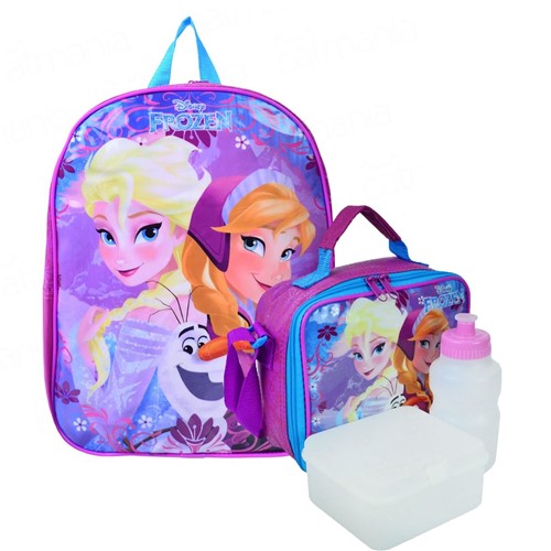 Kit Escolar Disney Frozen Mochila + Lancheira
