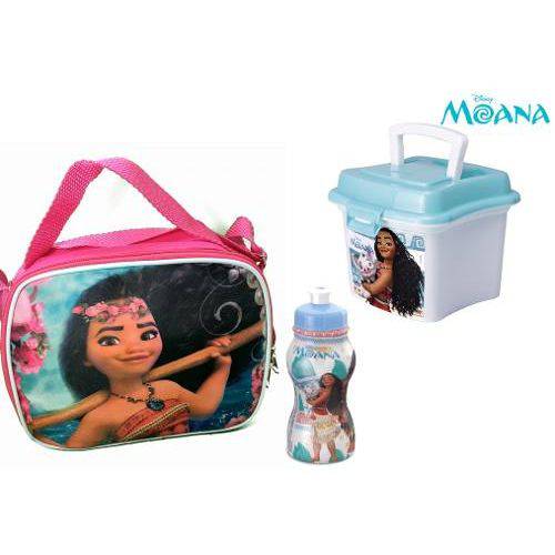 Kit Escolar Infantil da Moana Lancheira Térmica + Squeeze + Mini Box