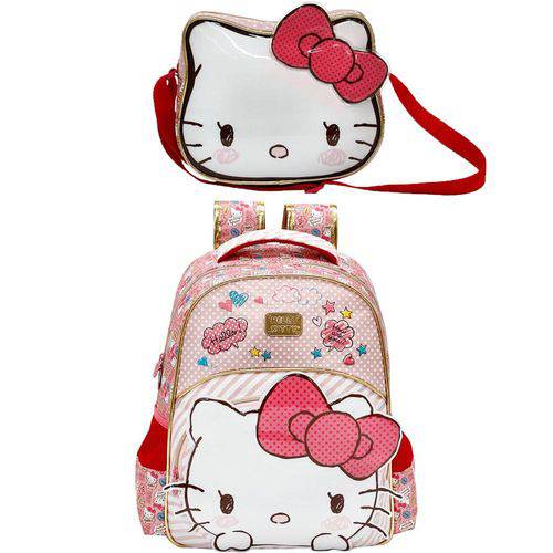 Kit Escolar Mochila 16 + Lancheira Xeryus Hello Kitty Lovely Kitty (7902+7904)