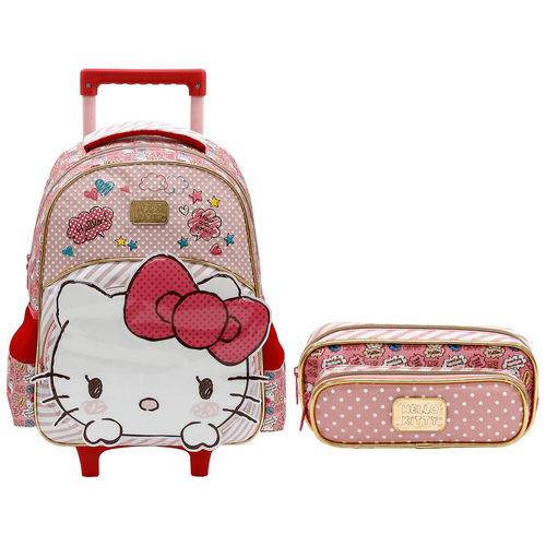 Kit Escolar Mochilete 16 + Estojo Xeryus Hello Kitty Lovely Kitty (7900+7905)