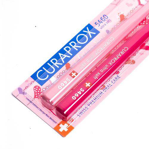 Kit Escova Dental Curaprox Namorados Ultra Soft Cs 5460 Rosa