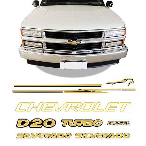 Kit Faixas Silverado D20 98/06 Adesivos Resinados Chevrolet