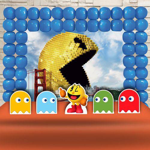 Kit Festa Aniversário Pixel Pac Man Kit Ouro