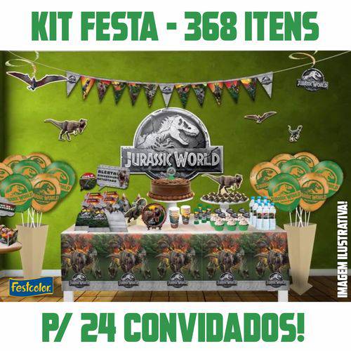 Kit Festa Completa Jurassic World | para 24 Convidados