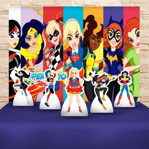 Kit Festa Infantil DC Super Hero Girls Cenários Kit Prata