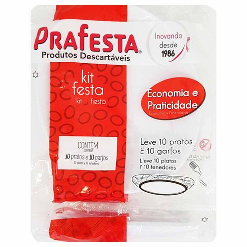 Kit Festa Prafesta com Prato e Garfo 10 Unidades 1024794
