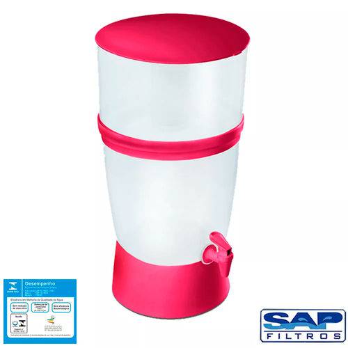 Kit Filtro de Água The Filter de Plástico Sap Filtros - Vermelho + Refil Sap Control