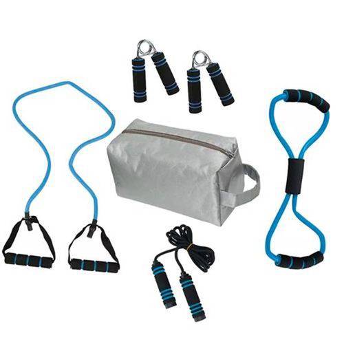 Kit Fitness Tonificador Muscular com Bolsa 6 Peças Azul Mor - 40200017