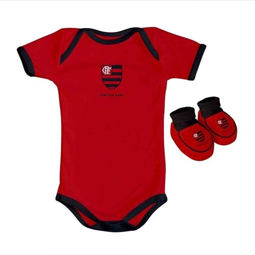 Kit Flamengo Body Colorido Torcida Baby GG