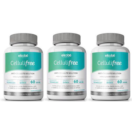 Kit 3 Frascos Cellulifree Anti Celulite Ekobe 60 Cápsulas