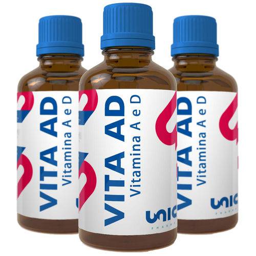 Kit 3 Frascos de Vitamina a e D 20ml Unicpharma