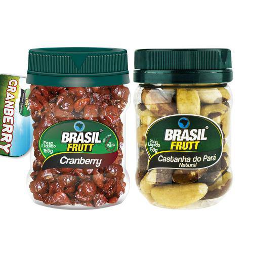 Kit Fruta Desidratada Brasil Frutt Cramberry 160g + Castanha do Pará 150g