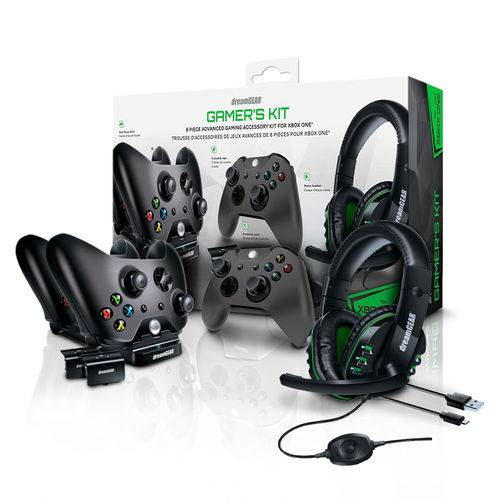 Kit Gamer para Xbox Headset Carregador Dual Dock Dgxb1-6631