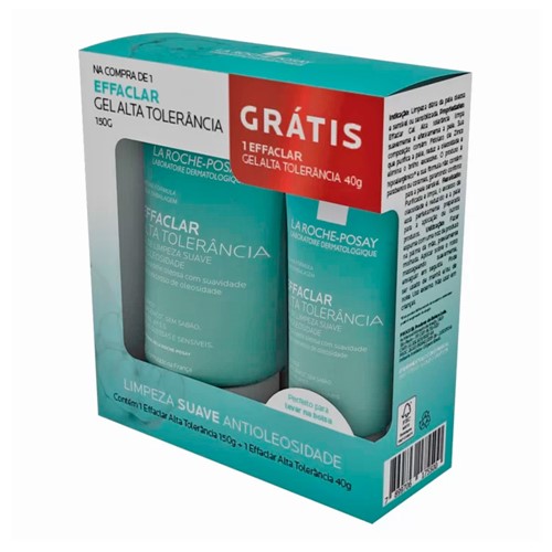Kit Gel de Limpeza Facial Effaclar Alta Tolerância La Roche-Posay 150g + Grátis Gel Effaclar 40g