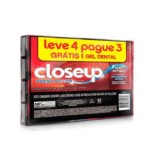 Kit Gel Dental Close Up Red Hot 90g Leve 4 Pague 3