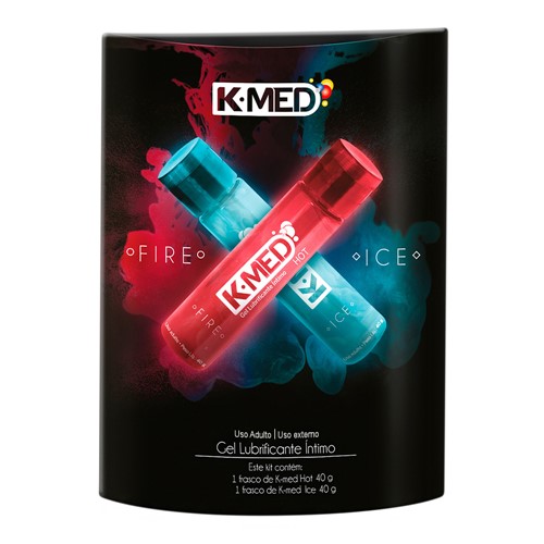 Kit Gel Lubrificante Íntimo K-Med Fire e Ice com 2 Unidades 40g Cada