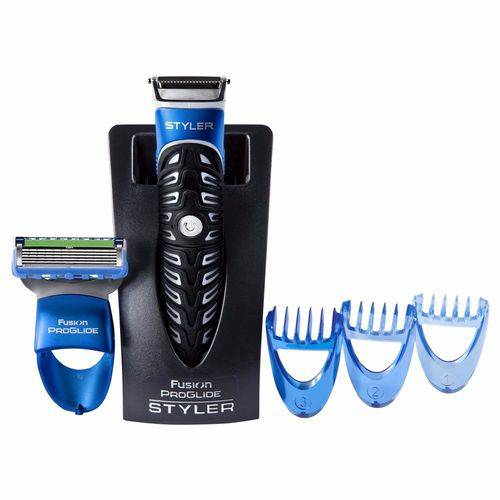 Kit Gillette Aparelho Barbeador Styler + Acessórios + Gel de Barbear Fusion Proglide Hidratante 198g