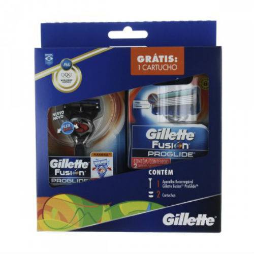 Kit Gillette Aparelho de Barbear Fusion Proglide + 2 Cargas