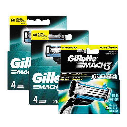 Kit Gillette com 10 Cargas Mach3 Regular