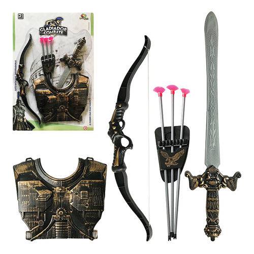 Kit Gladiador Combate Espada Armadura Arco Flecha Medieval
