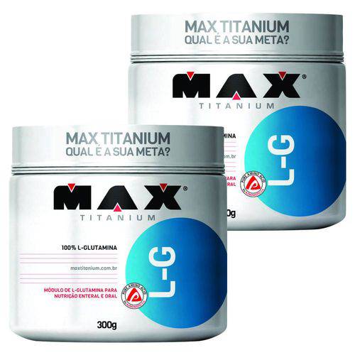 KIT 2 GLUTAMINA L-G MAX 300g - MAX TITANIUM - Imunidade e Massa Muscular