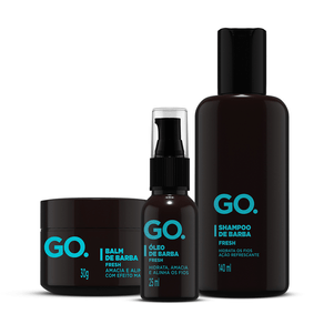 Kit GO Fresh Shampoo, Óleo e Balm (3 Produtos) Conjunto