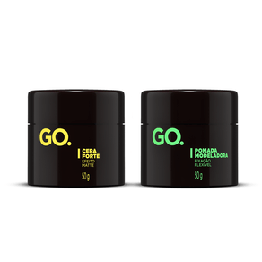 Kit GO Pomada e Cera Forte (2 Produtos) Conjunto