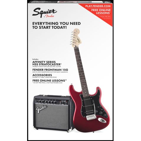Kit Guitarra Fender Squier Affinity Strat Hss + Frontman 15 009 - Candy Apple Red