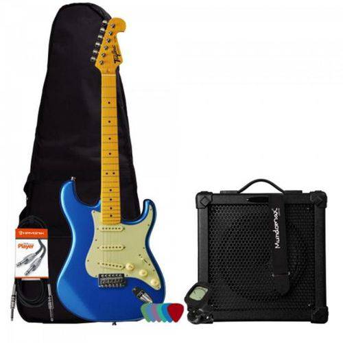 Kit Guitarra Woodstock Series Tg-530 Azul Tagima + Cubo + Capa + Afinador + Acessórios