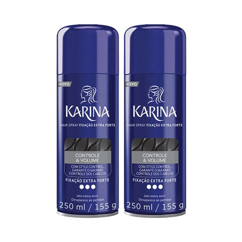 Kit 2 Hair Spray Karina Extra Forte 250ml com 30% de Desconto na 2° Unidade