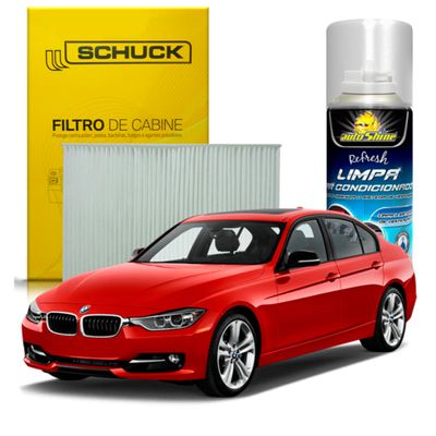 Kit Higienização Limpa Ar Condicionado + Filtro de Ar da Cabine BMW Serie 3 316 318 320 325 335 340