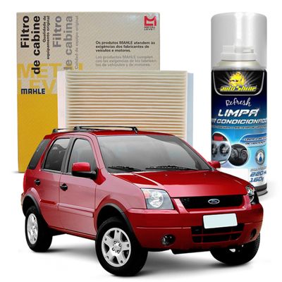 Kit Higienização Limpa Ar Condicionado + Filtro de Ar da Cabine Ecosport 2002 a 2012