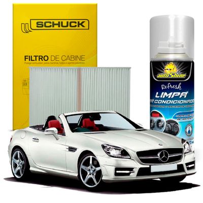 Kit Higienização Limpa Ar Condicionado + Filtro de Ar da Cabine Mercedes Benz SLK 2004 a 2012