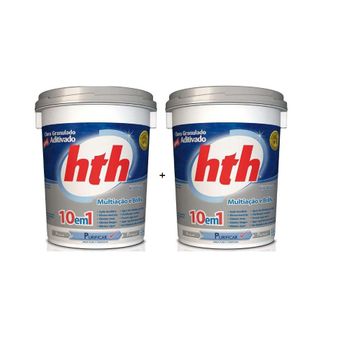 Kit HTH 2 Unidades Cloro Aditivado Brilliance 10 em 1 - 10Kg