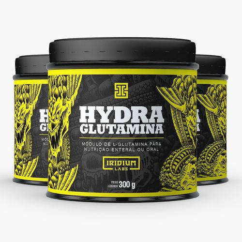 Kit Hydra Glutamina 300g - 3 Potes Iridium Labs