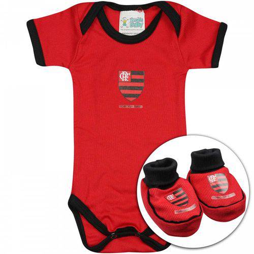 Kit Infantil Torcida Baby Flamengo Curto Body+ Pantufa