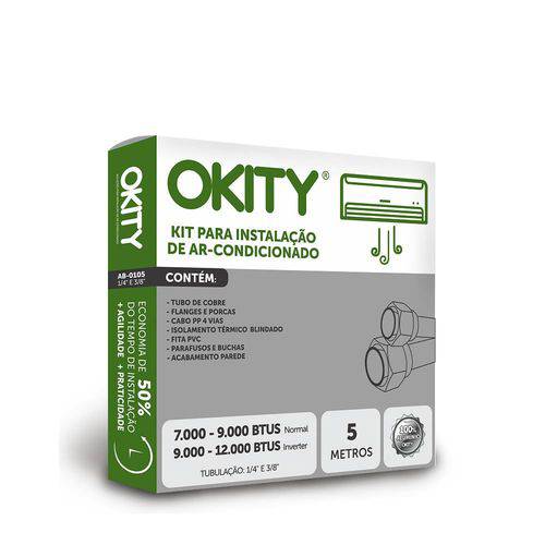 Kit Instalação Ar Condicionado Split 7.000 a 9.000 - 5m Sem Suporte - Okity